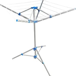 Droogmolen met Voet voor Camping & Thuis - Wasrek Staand - Droogrek Inklapbaar - Wit met Blauw — thumbnail 5