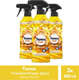 Yumos Textielverfrisser Kamperfoelie textielspray verwijdert geuren en laat een frisse geur achter - 3x 450ml — thumbnail 1