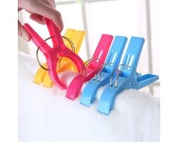 Grote plastic badlaken knijpers 4 stuks 12 cm — afbeelding 1