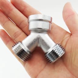 Y stuk kraan splitter - Aanvoer y stuk voor wasmachine - G 3/4" - Waterverdeler voor Wasmachine en Vaatwasser - voor gebruik in huis en tuin - G 3/4" waterverdeler - Buitenkraan - kraanverdeler tuinslangaansluiting — thumbnail 4