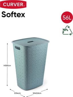 Curver Softex Wasbox - 56L - 43,8x34x59,9cm - Blauw — thumbnail 2