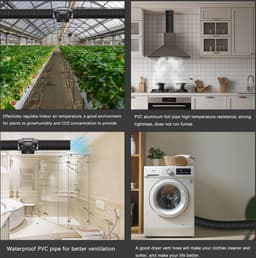 Flexibele aluminium buis - Ø100 mm - PVC afvoerslang - Flexibele luchtleidingen - Zwart - Lengte 5 m - Afzuigkap - Mobiele airconditioning - Hydrocultuur - Buisventilator — thumbnail 2