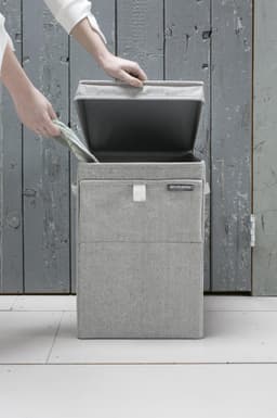 Brabantia Wasmand - met Deksel - Stapelbaar - 35 l - Grey — thumbnail 2