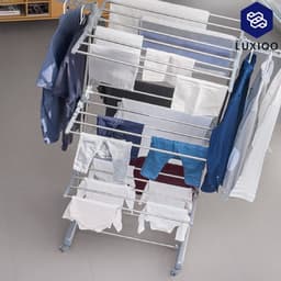 InnovaGoods® Droogrek - Wasrek - Multifunctioneel Wasrek - Ruimtebesparend - Inclusief Wielen - Grijs — thumbnail 5