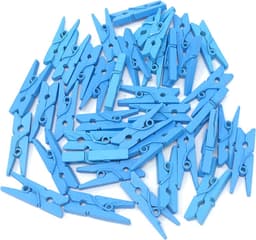 Premium - Blauwe Kleine houten mini knijpers - 20 STUKS - Blauw - Knijpertjes - Fotoknijpers - Geboorte wasknijpers - 2.5 CM - Foto knijpers - Knijper om foto's aan op te hangen - Fotohouder - Knijpers - Wasknijpers - Kerstkaart hangers - Pola — thumbnail 1