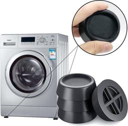 TIKKENS Trillingsdempers Wasmachine/Droogkast - Set van 4 stuks - Trillingsmat - Voetjes Droger - Demper - Anti Vibratie - Antislip Rubber - Zwart — thumbnail 3