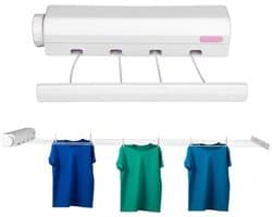 Intrekbare waslijn, binnenwaslijn, telescopische waslijn, draagbare telescopische waslijn, kledingdrooglijn, hanger voor binnen- en buitenbenodigdheden (vier touwen)