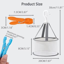 Kleurige Wasknijpers met Mand - Sterke Plastic Wasknijpers - Antislip en Windbestendig - Voor Binnen en Buiten — thumbnail 2