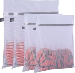 Wasnetjes met ritssluiting - Wit - Set van 4 Waszakken in 2 Maten - Mesh Waszakken voor Delicate Kleding - Voor Wasmachine en Droger — thumbnail 1