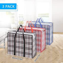 Wasnetjes met ritssluiting - Rood - 60 x 50 x 20 cm - Duurzame Nylon Opbergzakken - Voor Kleding en Reis — thumbnail 4