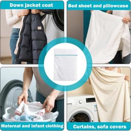 Wasnetjes met ritssluiting - Wit-groen - 60 x 80 cm - Robuust polyester wasnet voor delicate kleding — thumbnail 4