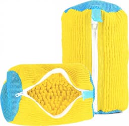 Schoenwaszak voor wasmachine - Grijs - 39 x 39 x 39 cm - Chenille Binnenvoering - Voor Sneakers en Sportschoenen — thumbnail 2