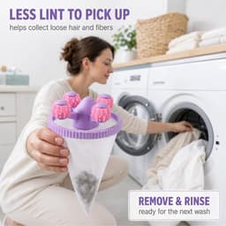 Pluisvanger wasmachine 4 stuks - roterende roller - effectief dierenhaar verwijderen - voor schone was - ShopVlot — thumbnail 5