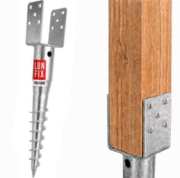 LUN FIX - Paalsteun U - 100x100 mm - grondanker voor inschroeven 1000 mm - 1 stuk — thumbnail 1