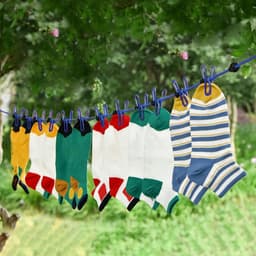 Waslijn - 1,8M - Uitschuifbare Waslijn - Inclusief Wasknijpers - Waslijndraad - Drooglijnen - Waslijn Camping - Reiswaslijn - Roldrooglijn - Wasdraad - Voor Reizen Vakantie Hotel Outdoor - Draagbaar - 1 stuk - Blauw — thumbnail 2