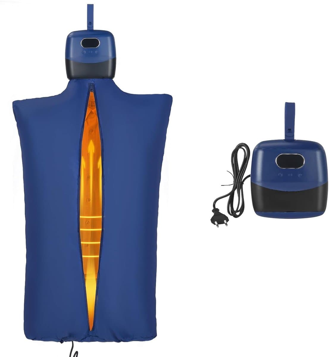 Mini droger – 600W draagbare kledingdroger – Verwarmende wasdroger met timer – PTC-verwarming instelbaar 55°C/65°C – Elektrische droger – Laadcapaciteit 15 kg – 360° hete luchtcirculatie — afbeelding 1