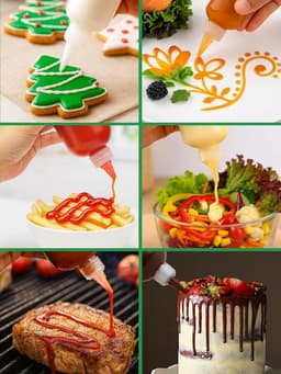 Knijpflessen Set - Plastic - Herbruikbaar - Lekvrije Sluiting - Voor Keuken en Creatieve Toepassingen — thumbnail 2
