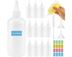 Knijpflessen Set - Plastic - Herbruikbaar - Lekvrije Sluiting - Voor Keuken en Creatieve Toepassingen