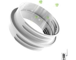 Verpakking van 1 stuk - Airconditioning slangconnector - Universele aansluiting voor airconditioning uitlaatslang - Uitlaatpijpconnector - Connector - ABS-materiaal - Links- en rechtsdraaiend - Geschikt voor slangverlengstukken van 130 tot 150 mm-Wit