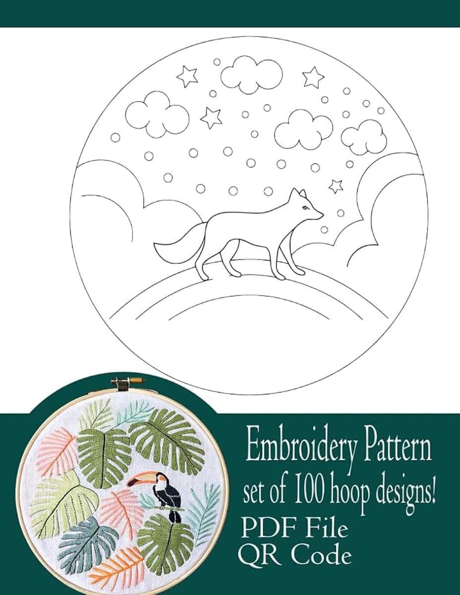Pattern Templates: A 100 Collection of Nature & Animal Embroidery Patterns, Designs for Beginners — afbeelding 1