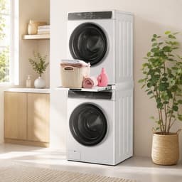 Tussenstuk voor Wasmachine en Droger met Uitschuifbare Plank 60 cm — thumbnail 4