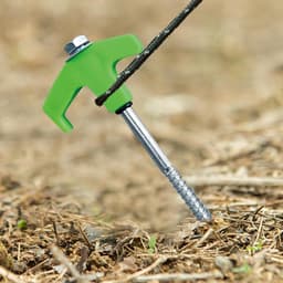 Grondanker Schroefharingen - Tentpennen Bodemanker - Tent Veilig Bevestigen - Lichtgevend in Donker - 20 cm - Groen — thumbnail 2
