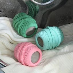 3 stuks siliconen wasballen - anti-klit en gemakkelijk schoon te maken - kledingverzorgings- en reinigingsballen - wasmachine-schrobballen - 7 * 4,5 cm - geschikt voor wasmachine-onderhoud thuis - lichtblauw + groen + roze — thumbnail 4