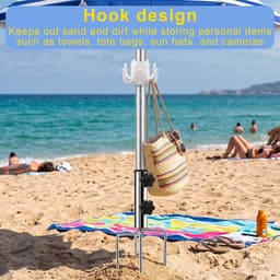 Parasolveranker met haken - metalen constructie - 4 grondpinnen - stabiliteit voor parasols - ShopVlot — thumbnail 4