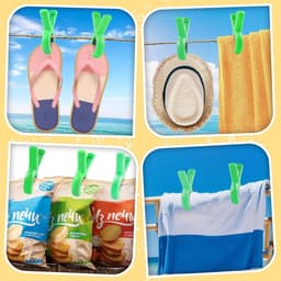 Grote Wasknijpers - Blauw/Groen - 10 Stuks - Stevige Antislip Klemmen - Voor Beddengoed, Handdoeken en Camping — thumbnail 5