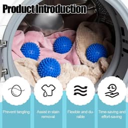 SnelShoppen - Set van 5 Herbruikbare PVC Droogballen - Versnel het Droogproces, Verminder Kreuken in Kleding, Ideaal voor Wasmachine en Droger — thumbnail 2