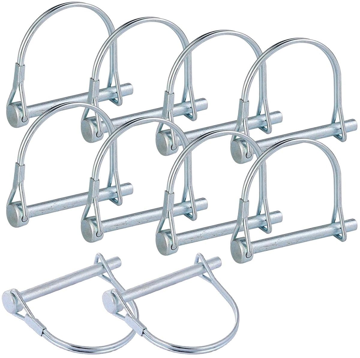 SnelShoppen - Pack van 10 D-vormige vergrendelingspinnen 8 x 70mm, Hoogwaardige Carbon Staal Veiligheidspinnen, Eenvoudige Installatie en Verwijdering — afbeelding 1