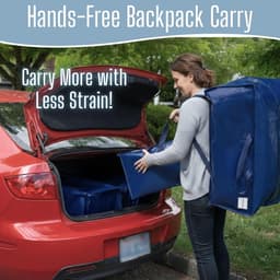 SnelShoppen - 8 Pack Verhuis Tassen Extra Groot Heavy-Duty Met Rugtasriemen, Sterke Handgrepen & Ritsen, Kledingopslag, Verpakkings- en Waszakken, Her — thumbnail 5