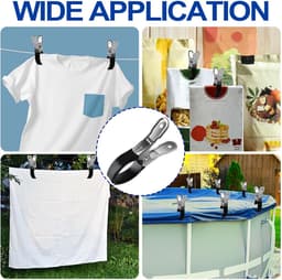 SnelShoppen - Grote Strandhanddoek Klemmen voor Ligstoelen, 6 Stuks Roestvrijstalen Towel Clips, Handige Pegs voor Tafelkleed, Strandstoel, Zwembadsto — thumbnail 2
