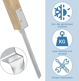 SnelShoppen - Set van 2 Swing Post Supports, L-Vormige 4 x 50 cm Impact Sleeves, Bodemankers van Gegalvaniseerd Staal voor Schommels en Houten Palen — thumbnail 2