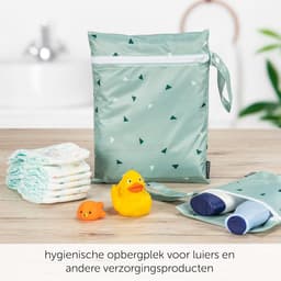 Thijox - Zamboo Nasstas/Luiertas Set - Milieuvriendelijk & Duurzaam - Ökotex Standaard 100 - 3-delige Set - Groene Tassen voor Luiers, Vuile Was en Vo — thumbnail 2