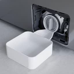 Lekbak wasmachine - set 6 stuks（2Waterbak + 2universele geleideschoep + 2moer）- 17,8 ×17,8 x 5cm - Lekbak voor Wasmachine en Vaatwasser - Vloerbescherming tegen waterschade - universele - wateropvangbak voor kelder, woning, camper - wit — thumbnail 2