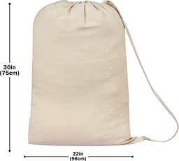 SnelShoppen - 2x Premium Canvas Waszak met Schouderband - 40L 100% Katoen - Duurzaam en Biologisch - 75x56 cm - Natuurlijke Kleur - Ideaal voor Was, K — thumbnail 5