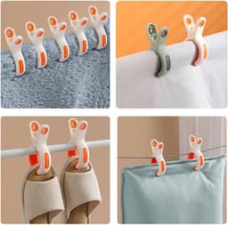 Grote wasknijpers - Waslijnknijpers - Sokkenklemmen - Antislip waslijnknijpers - Sokkenhouders - Kleurrijke sokkendroogclips - voor kleding, sok drogen, voedselverzegeling, mappen, handdoekclips, ondergoed clips - 6 stuks — thumbnail 3