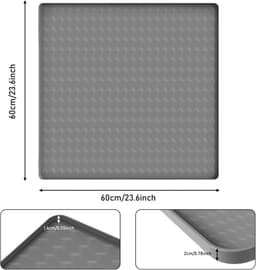 SnelShoppen - Koelkastmat 60 x 60 cm - Siliconen Druppelmat met Verhoogde Rand voor Vloerbescherming - Vriesmat en Lekbak voor Koelkast, Vaatwasser, W — thumbnail 5