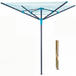 Vonia Droogmolen - Droogrek - Droogmolen met Grondanker - 45 meter Drooglengte - Grijs/Turquoise — thumbnail 1
