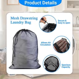 Set van 2 Grote Wasnetten - 70x90cm, Ideaal voor Kleding, Beddengoed en Speelgoed, Beschermt en Organiseert — thumbnail 2