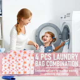 Set van 4 Waszakken in Diverse Maten met Rits voor Ondergoed, Kleding en Babykleding — thumbnail 3