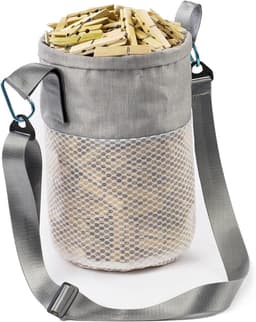 Wasknijper Tas - Kleding Pincet Zak - Wasknijpers Opbergen - Mesh Constructie - 17.8 cm x 25.4 cm - Grijs — thumbnail 1