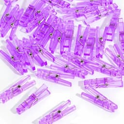 Wasknijpers - Klemmetjes Knijpers - Babyshower Versieren - Helder Paars - 60 stuks - Paars — thumbnail 1