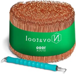 Draadsluitingen voor zakken - Sluitdraad binddraad - Zakken afsluiten - Inclusief drilapparaat - 1000 stuks 120 mm - Verkoperd — thumbnail 1