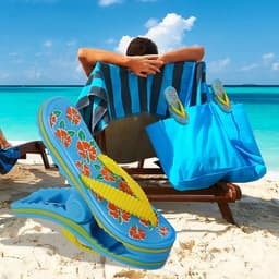 Flip Flop Strandhanddoekharingen - 4 stuks - Veilige reisclips voor ligstoel - Jumbo-clip voor strand, tuin, zwembad, zonnebed of ligstoel - wasdeken en wasknijper van TRIXES — thumbnail 5
