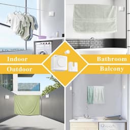 Intrekbare Waslijn - Droogrek Binnen - Kleding Drogen - Niet-doorhangend Ontwerp - 4.7 Meter - Wit — thumbnail 4
