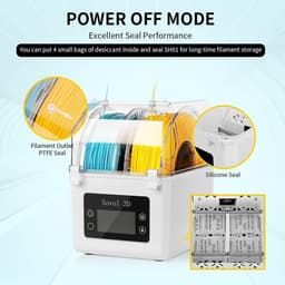 Filament Droger - Droogbox Opberger - 3D Printen Verbeteren - Grote Capaciteit - Voor 2 Rollen - Zwart — thumbnail 5
