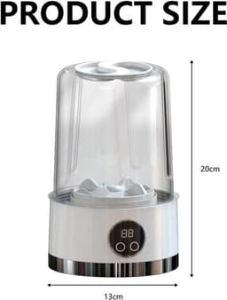 Draagbare wasmachine | Mini-wasmachine met 2 wasprogramma's | Draagbare reiswasmachine met een inhoud van 1 liter, geschikt voor babykleding, ondergoed, op reis en ideaal voor studentenkamers, campers, enz. - Wit — thumbnail 2