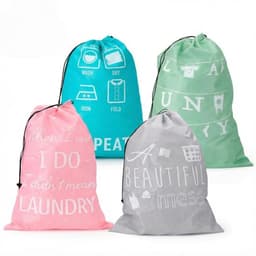 Dailygoody - Waszakken met spreuken en trekkoord - Waszak set van 4 — thumbnail 1